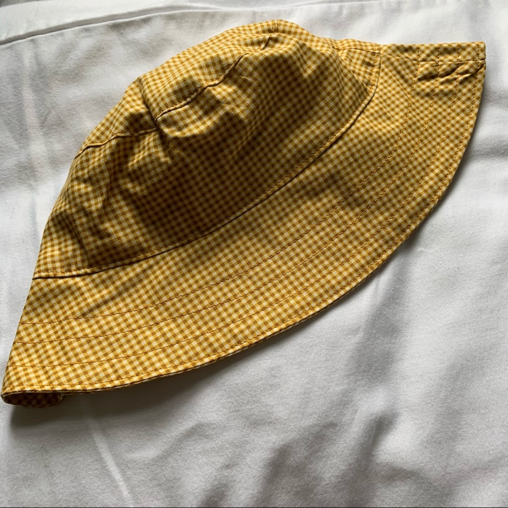 Handmade Yellow Gingham Bucket Hat - Picture 2 of 6